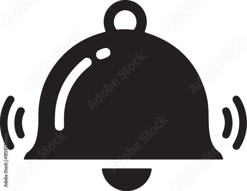 Black notification bell icon signaling an important incoming alert sound