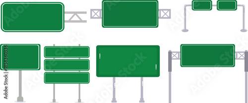 Realistic Traffic Sign Icon set.Realistic Road Signs Indicating Height Restrictions and Clearance Warnings, Displayed on Metal Pole.signs for information of road direction, maps, text or banner. 