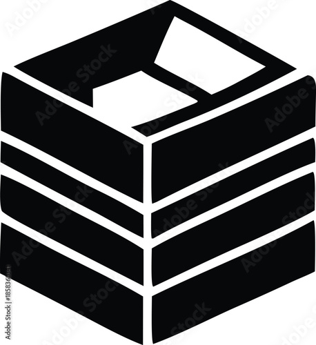 Stacked cubes with open top Vector