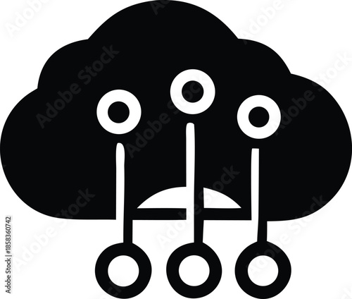 Cloud with multiple eyes Vector
