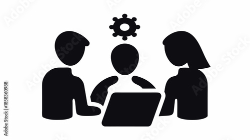 Team collaboration and innovative problem solving in business meeting