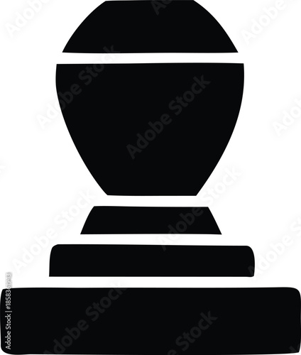 Black vase on pedestal Vector