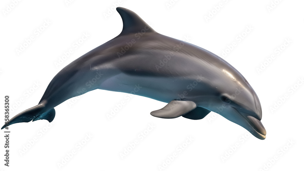Naklejka premium Sleek gray dolphin PNG isolated on transparent background, marine mammal with smooth skin and streamlined body for ocean life concepts