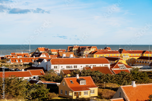view of the old town of oldskagen denmark