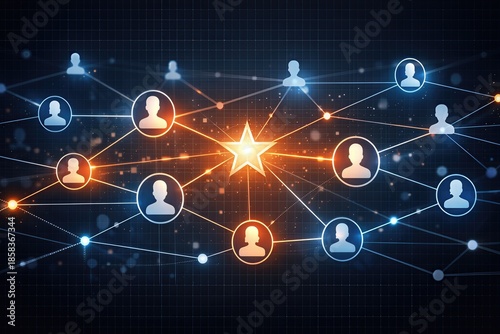 Dynamic network connections illustrating social influence and connectivity showcasing user integration and collaboration in the digital space highlighting interaction and engagement models