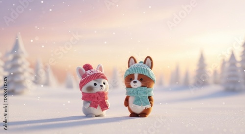 santa claus and snowman