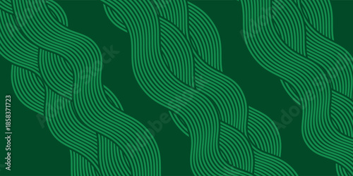 farm green banner, organic abstract background with fields. wavy green lines, natural organic products. ecology background. striped farmer green Pattern