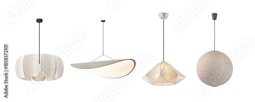 Wallpaper Mural Set of modern ceiling lamp isolated PNG. 3d rendering Torontodigital.ca