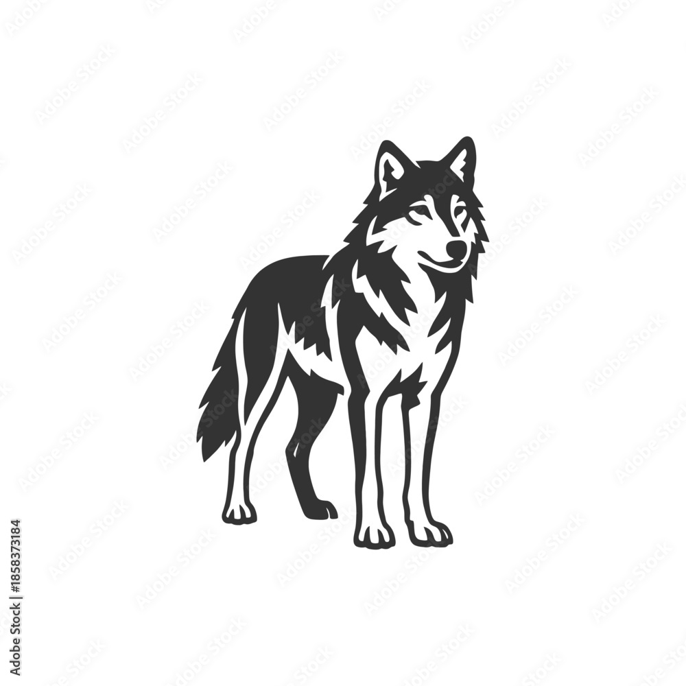 Fototapeta premium Wolf Vector Night Spiral Mark
