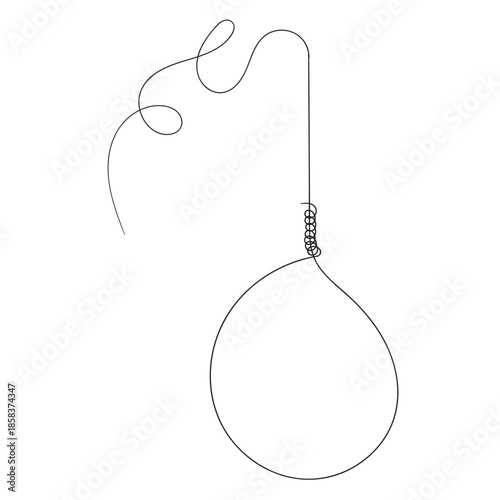  Hand drawn doodle continuous line gallows execution and punishment isolated on white background. Vector illustration.