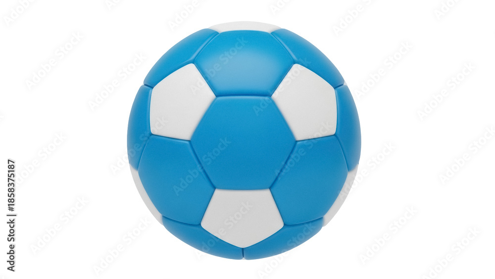 Fototapeta premium Isolated blue soccer ball, a sport equipment used in competitive team and recreational play