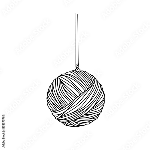 Thread Life: Yarn Ball Holder | Clean, isolated vector art for creative projects.