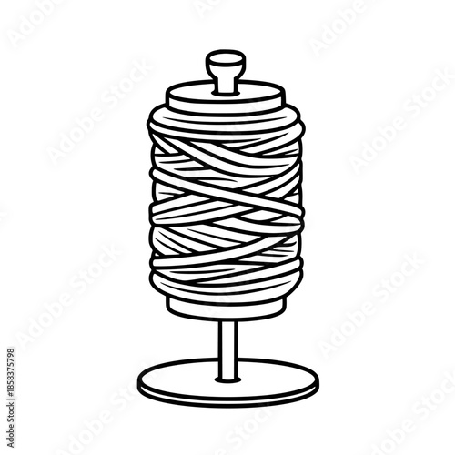 Twisted Elegance: Minimalist Yarn Spool Holder | Clean, isolated vector art for creative projects.