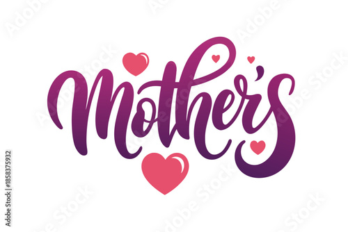 Mother's day greeting with hearts