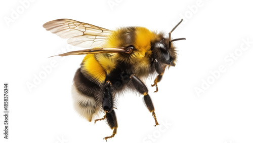 Foto Isolated bumblebee, flying, insect, close-up, beautiful, yellow and black stripe