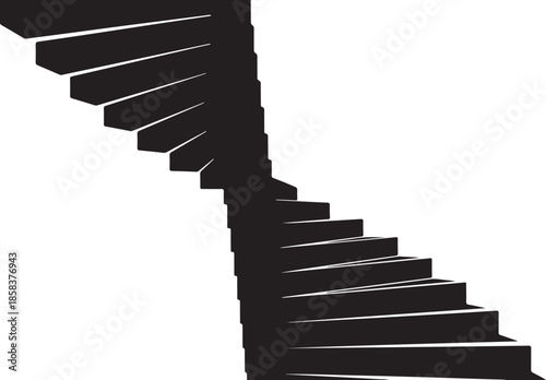 Abstract spiral staircase silhouette design