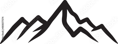 Black and white mountain range icon