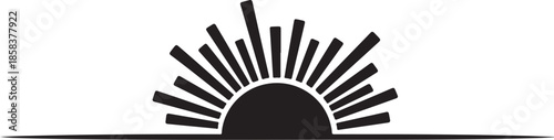 Stylized sunrise or sunset icon