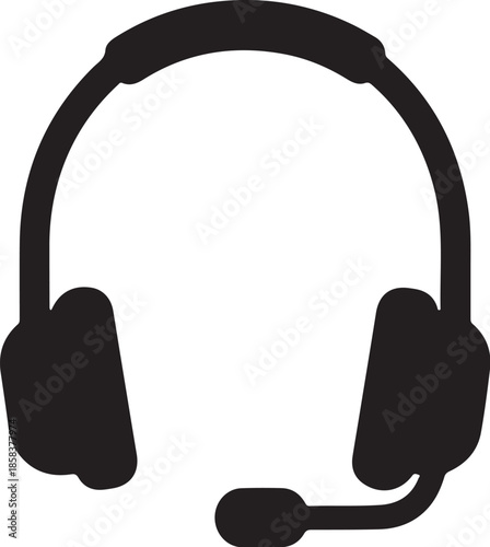 Headset icon with microphone symbol