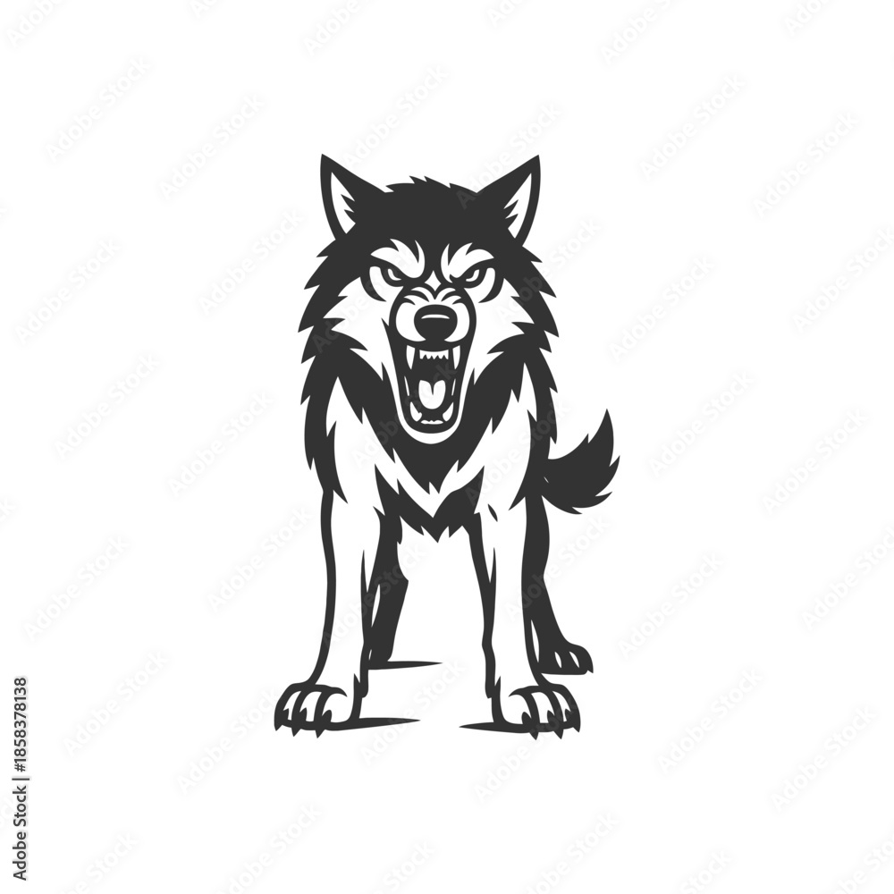 Obraz premium Wolf Vector Silent Iron Curve