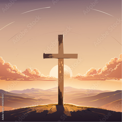 A simple wooden cross as a powerful symbol of Christian faith.