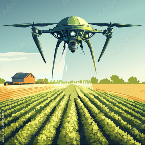 Futuristic insectoid drone with advanced surveillance and flight technology.