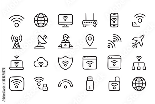 Internet Connectivity Icons for Web Apps and Network Dashboards