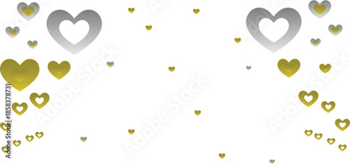 Scattered golden hearts