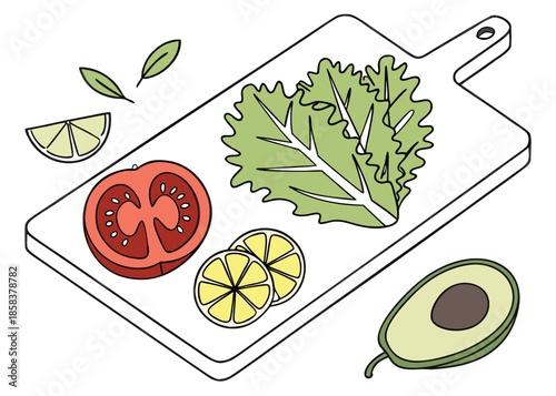 Fresh Ingredients With Modern Flat Aesthetic  Vect (11) Vector Illustration