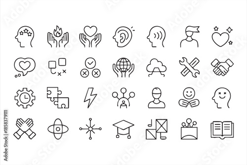 Human Values and Empathy UI Icons for Teamwork and Company Culture