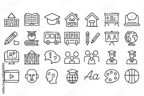 Education and Learning UI Icons for Schools and Online Courses
