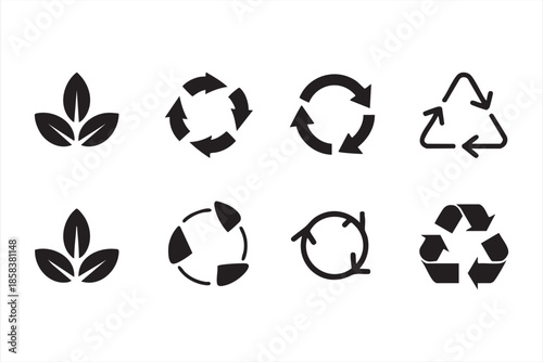Recycling and Sustainability UI Icons for Circular Economy Design