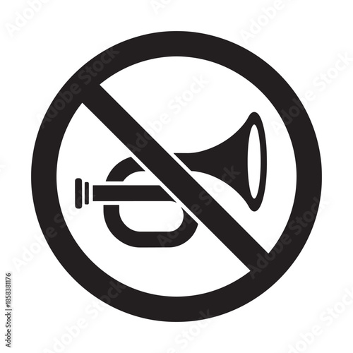 No horn sign indicating prohibited area