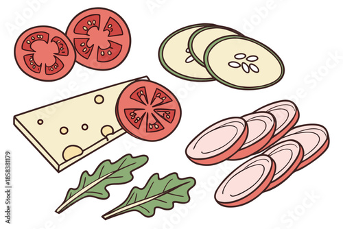 Ready To Eat Ingredients Without Text  Flat Vector (11) Vector Illustration