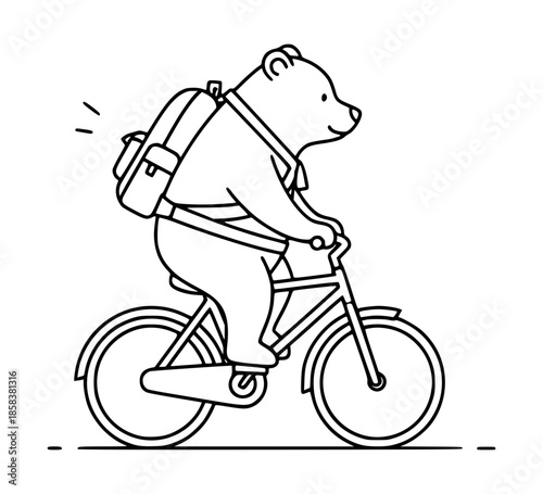 Bear riding bicycle