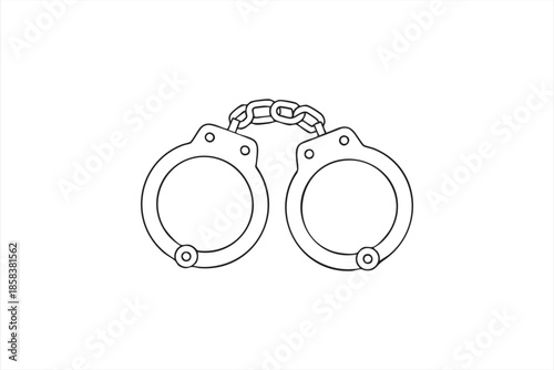 Handcuffs Icon for Crime, Arrest, and Law Enforcement Systems