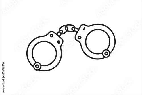 Police Arrest Handcuffs Icon for Crime Prevention Graphics