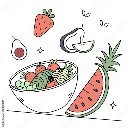 Contemporary Food Illustration Style  Minimal Vect (11) Vector Illustration