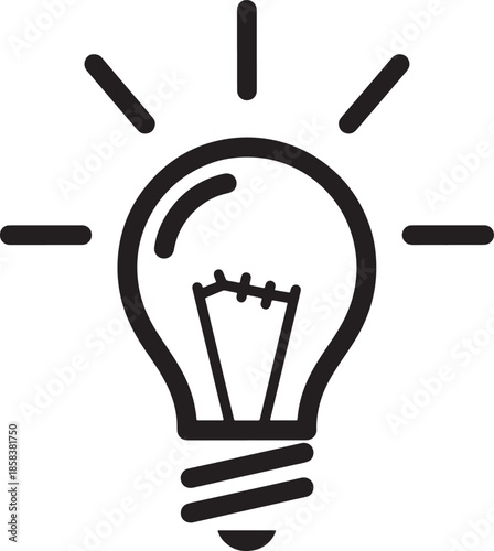 Innovative idea light bulb symbol