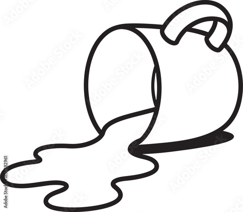 Spilled milk from a bucket