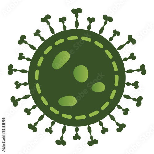 Virus icon. An illustration of a virus in a simple flat style. Great for informational graphics about germs and viruses.