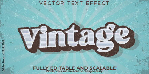 Retro sticker text effect, editable 70s and 80s text style