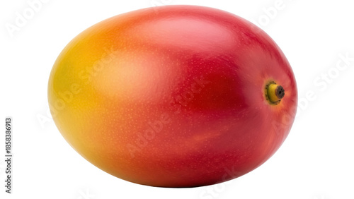 Fotografi Isolated fresh mango fruit, tropical food item with red and yellow color gradien