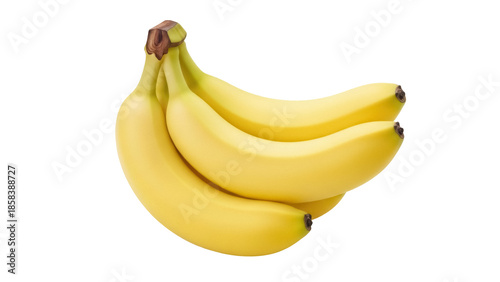 Isolated bunch of fresh ripe yellow bananas ready to eat as healthy snack, natural ingredient