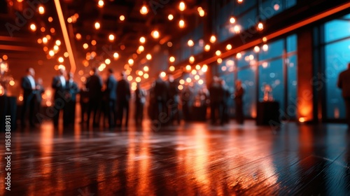 Wallpaper Mural An energetic nightlife scene filled with people is illuminated by vibrant lights, showcasing the lively atmosphere and social interactions at an upscale evening event. Torontodigital.ca