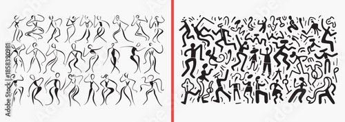 dancing people silhouettes vector, celebration action clipart, party human svg, joyful movement illustration, festival dance graphics, black dancing silhouettes, entertainment vector art, dance pose d