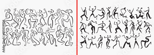 abstract line silhouettes vector, artistic stroke clipart, modern abstract svg, creative line illustration, expressive graphic elements, black abstract silhouettes, contemporary vector art, minimal li