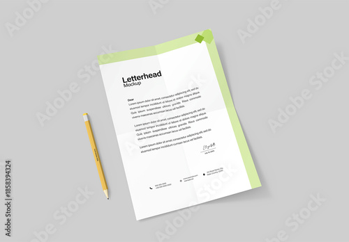 Modern Minimal Letterhead Mockup Design