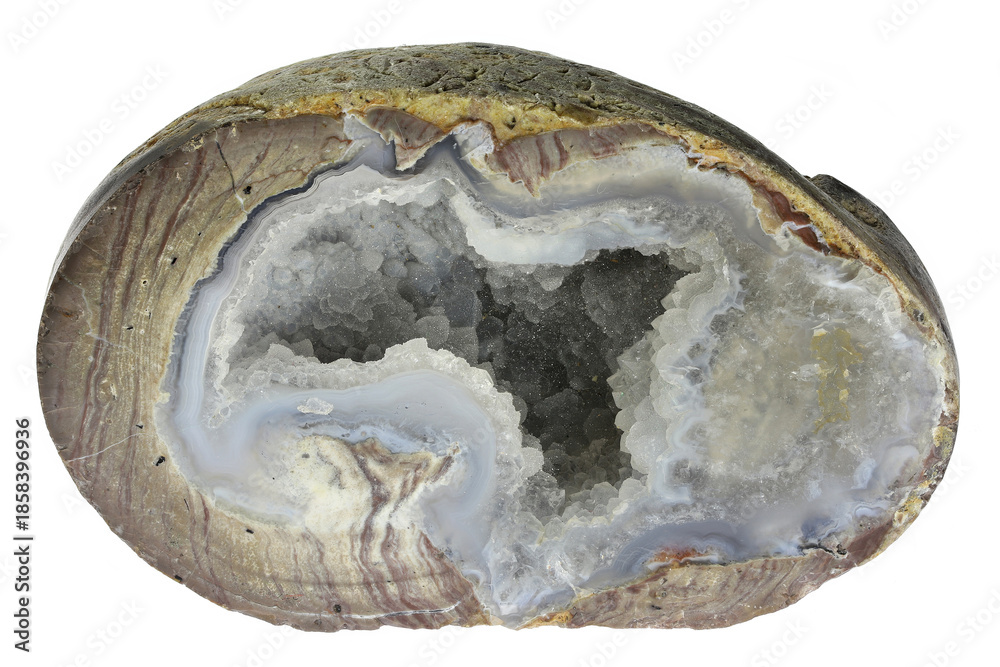 Obraz premium Dugway geode from Oregon, USA isolated on white background