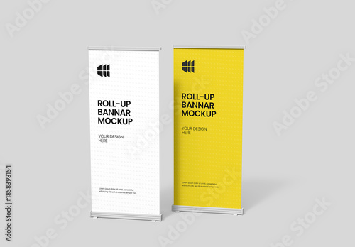 Standing Roll-Up Banner Mockup
